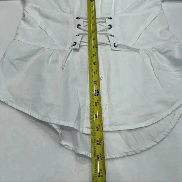 Dizzy Lizzy Women’s White Button Down Shirt Corset Style Waist Sz Small - Picture 6 of 10